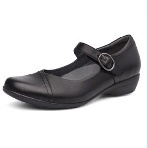 Dansko Black Leather Mary Jane Flats size 7 W